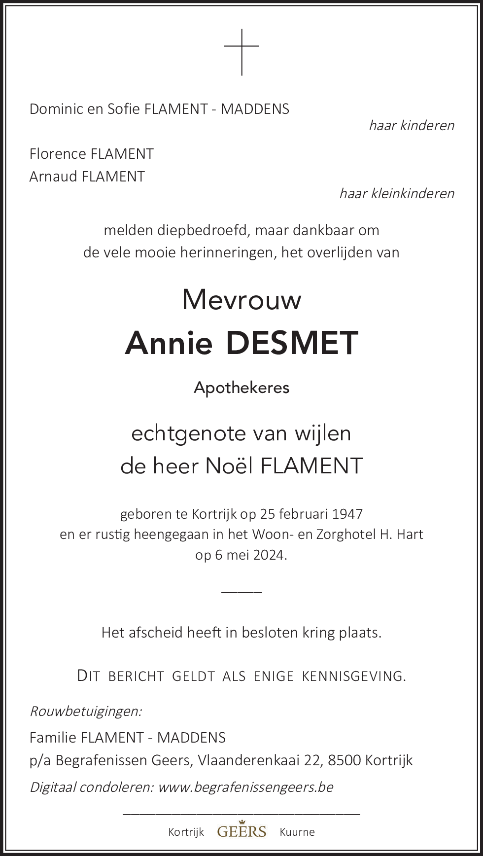 Annie FLAMENT - DESMET