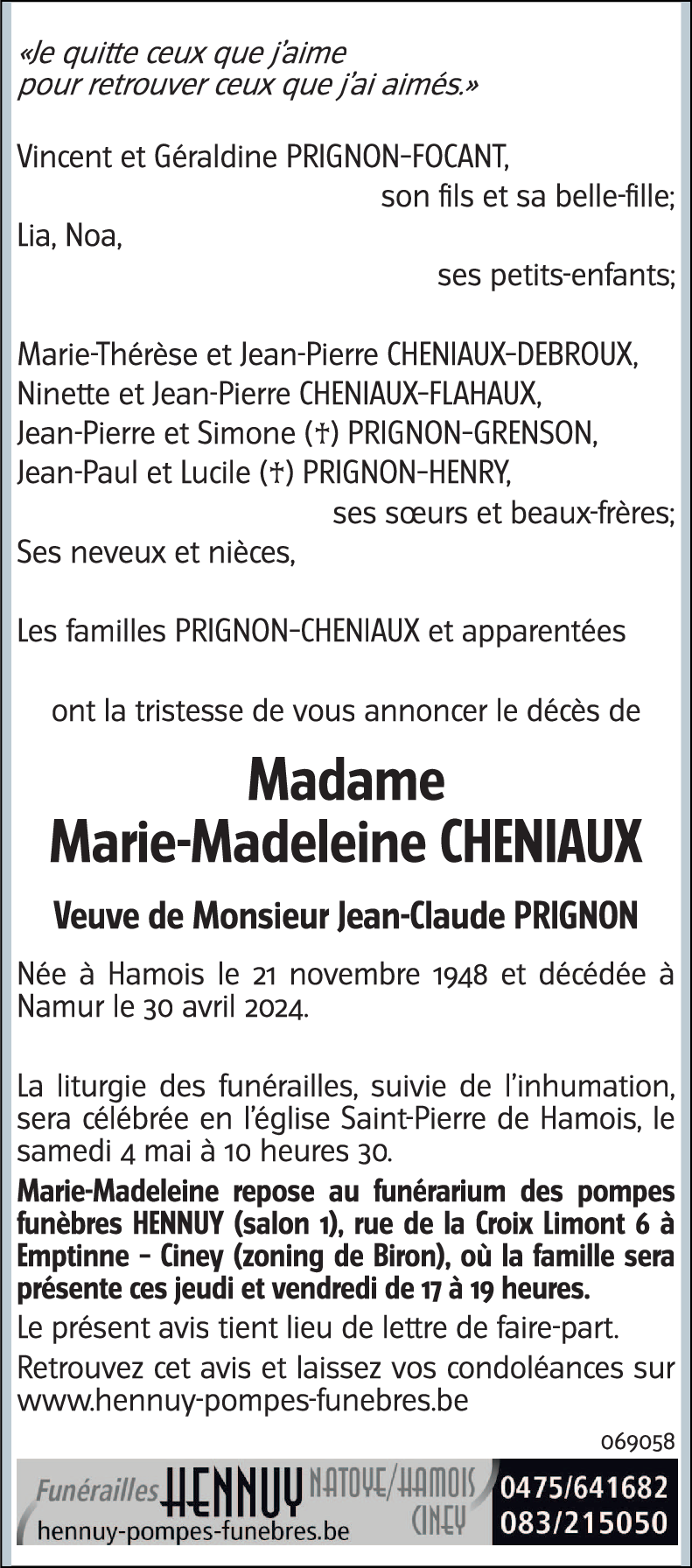 Marie-Madeleine CHENIAUX