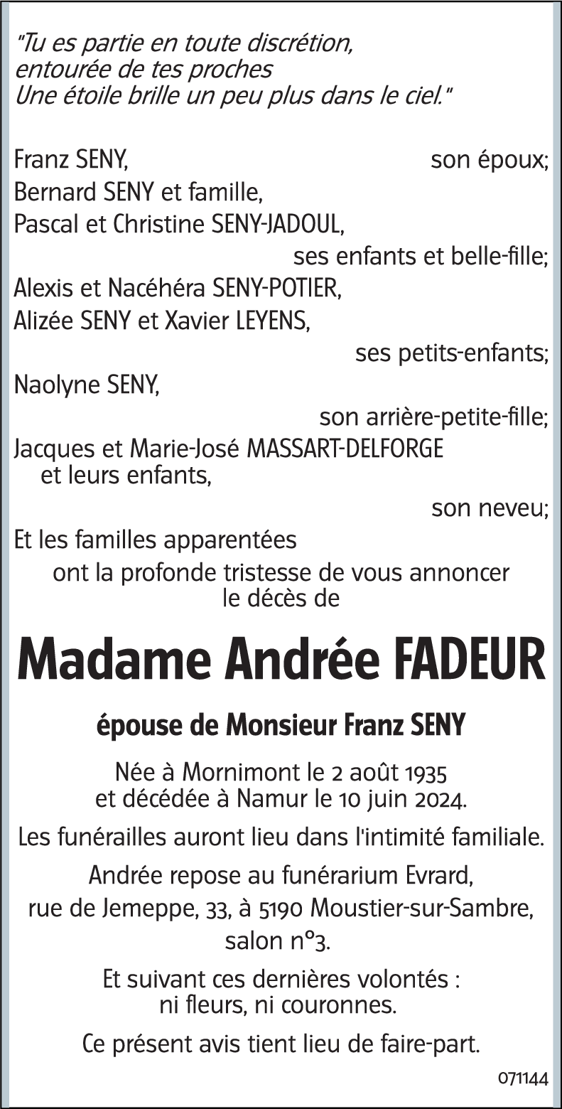 Andrée FADEUR