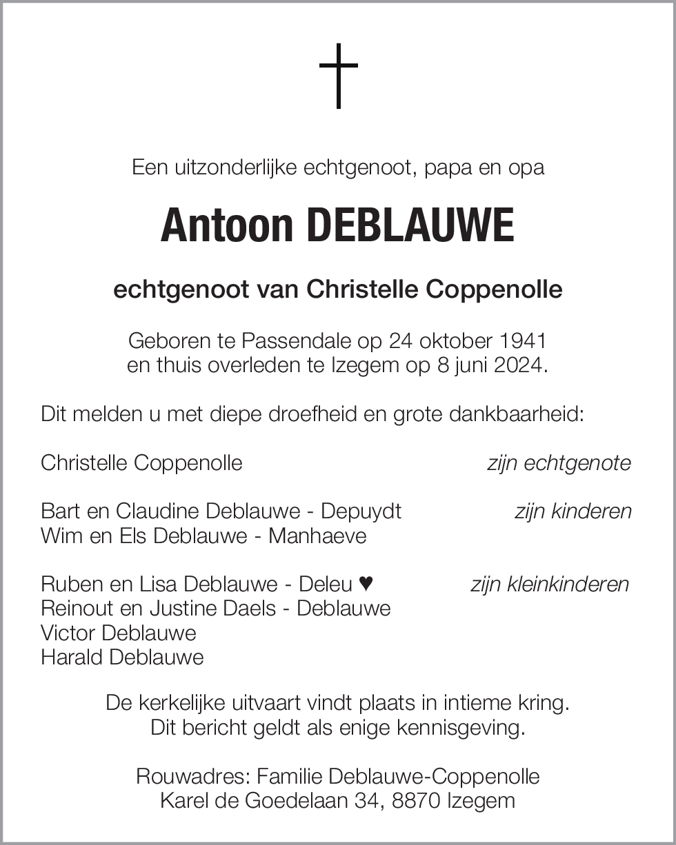 Antoon DEBLAUWE