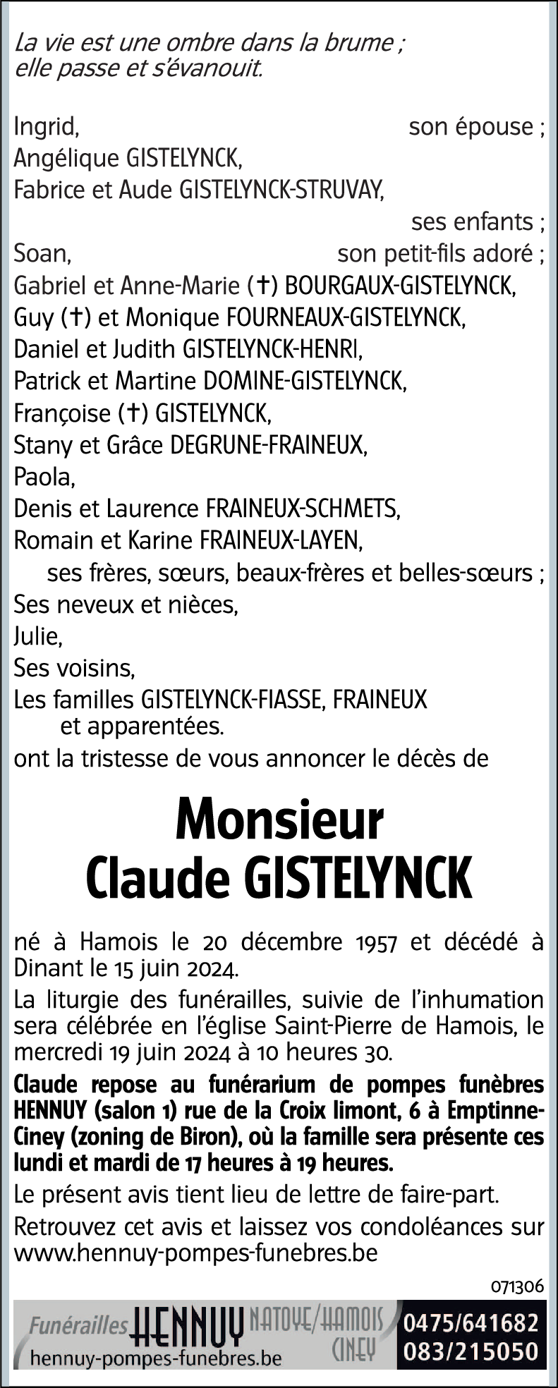 Claude GISTELYNCK