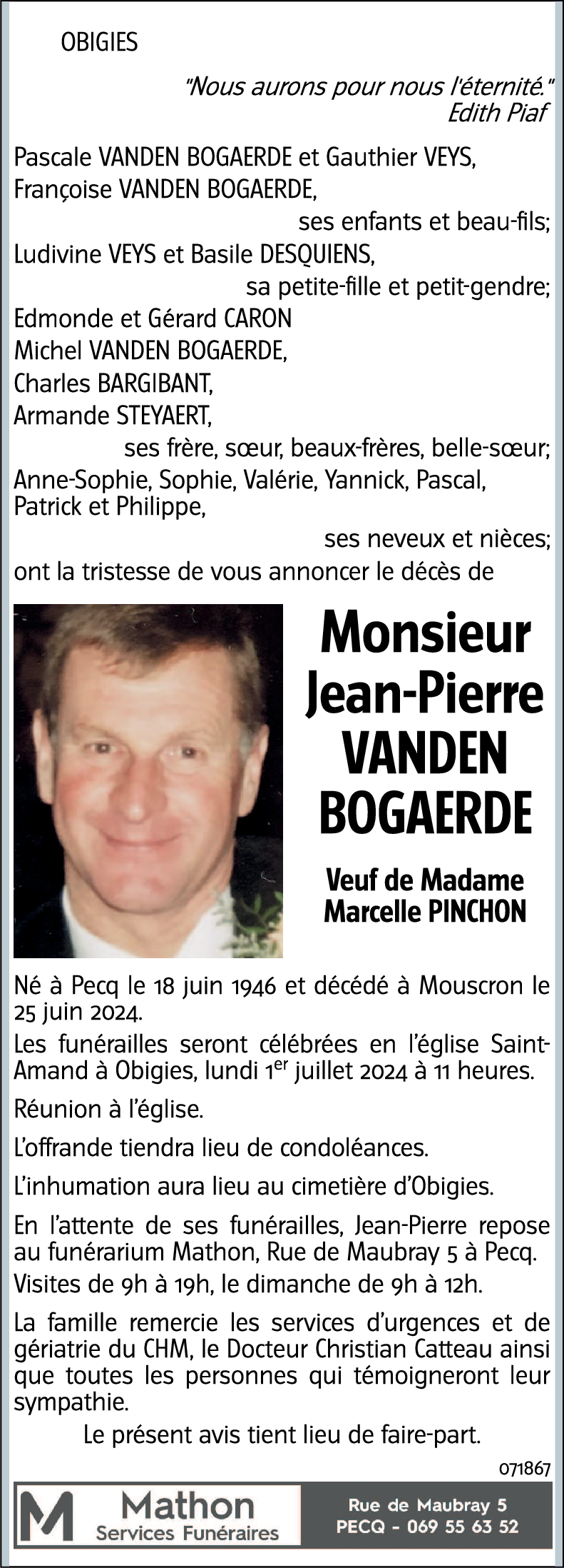 Jean-Pierre VANDEN BOGAERDE