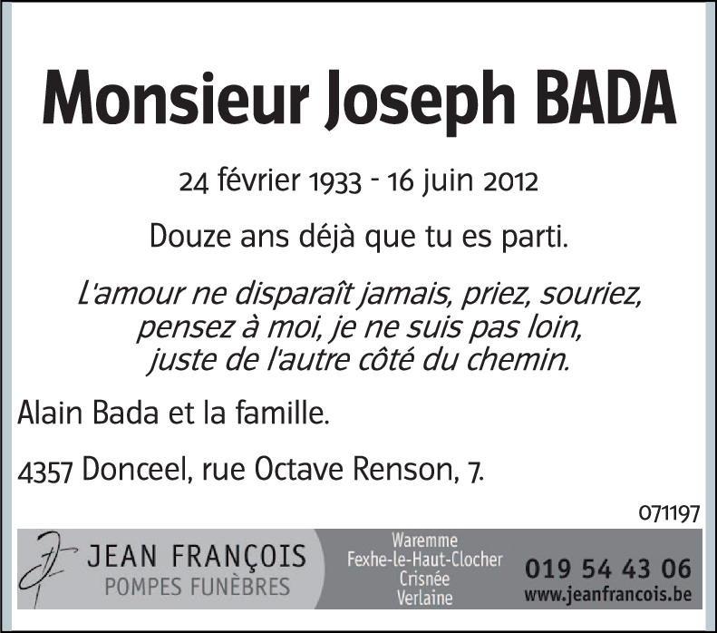 Monsieur Joseph BADA