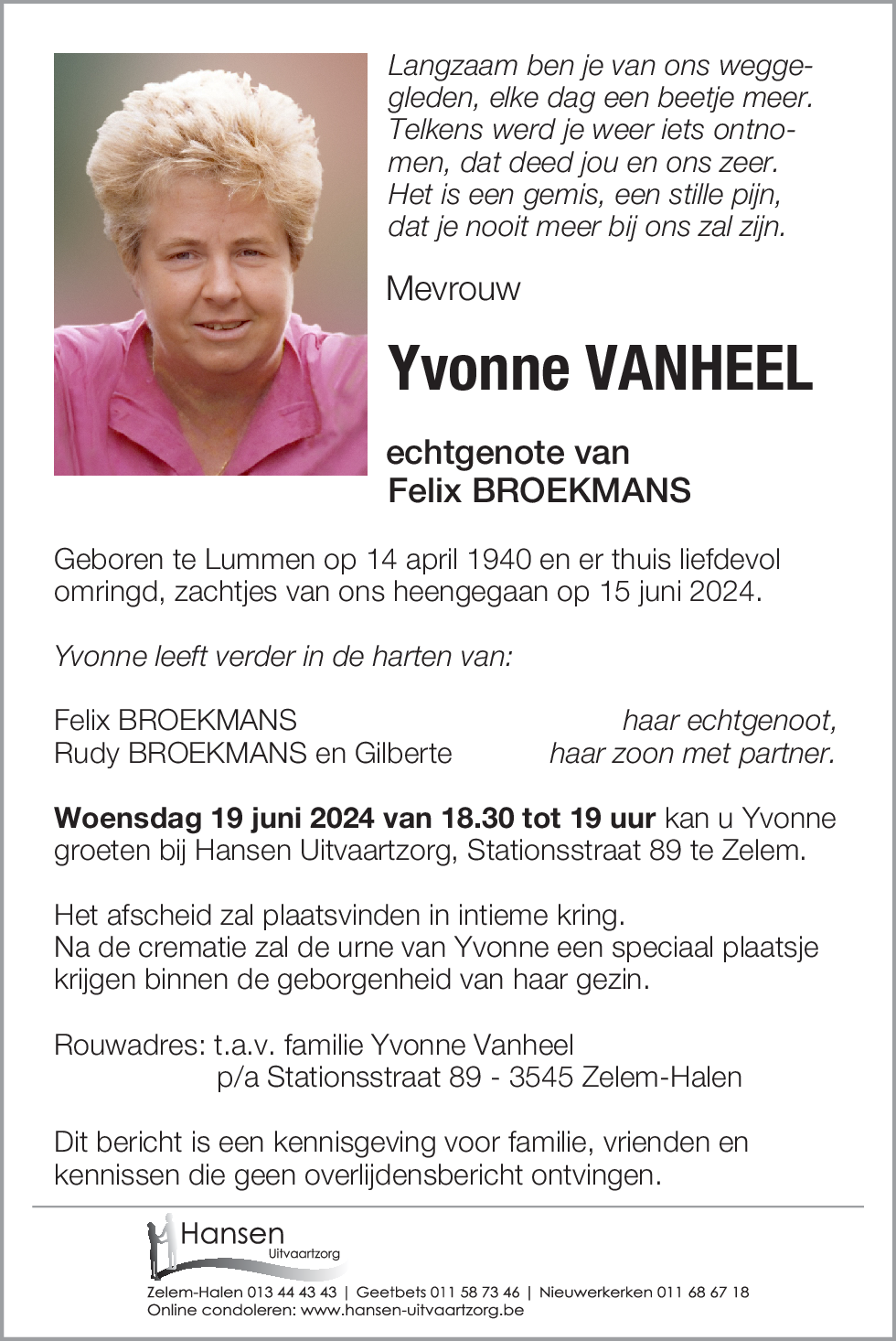 Yvonne VANHEEL