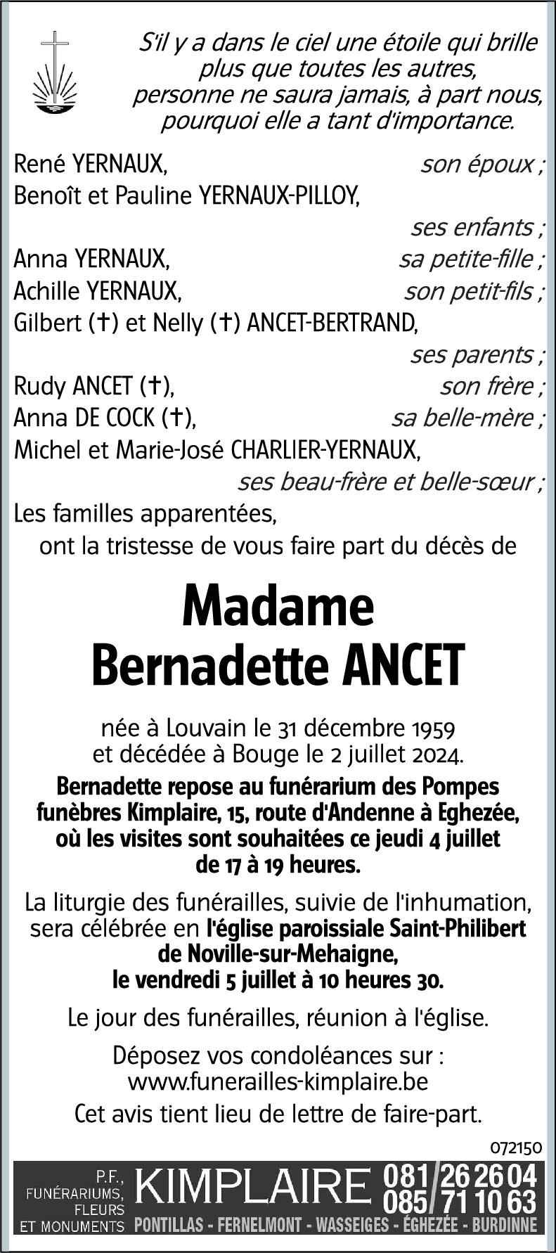 Bernadette ANCET