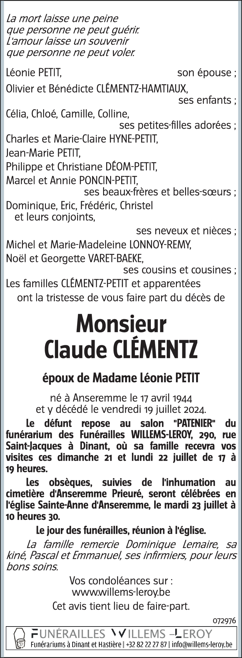 Claude CLEMENTZ