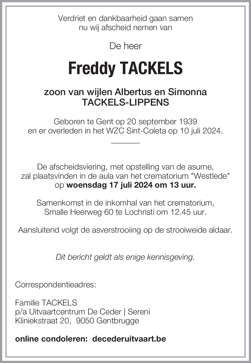 Freddy TACKELS