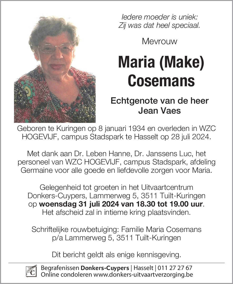 Maria (Make) Cosemans