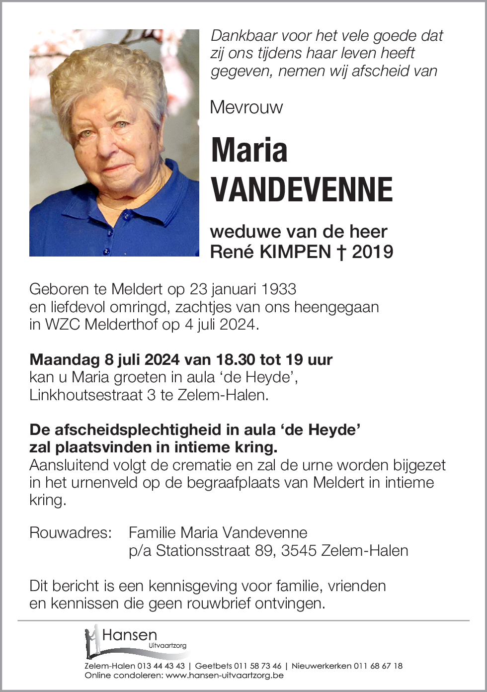 Maria VANDEVENNE