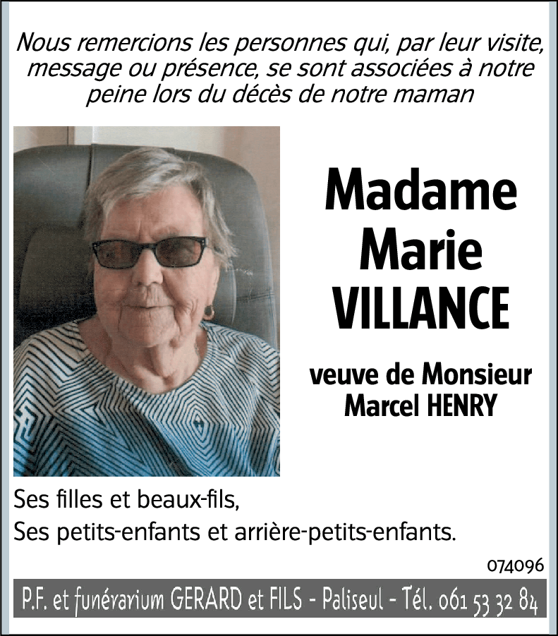 Marie VILLANCE