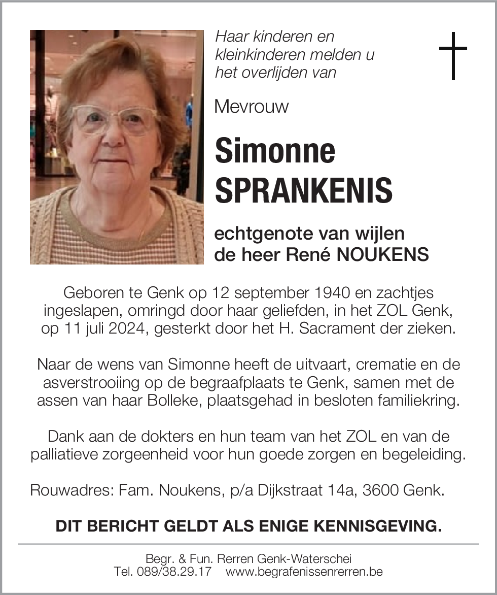 Simonne SPRANKENIS