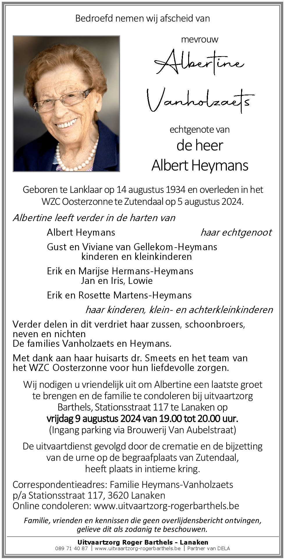 Albertine Vanholzaets