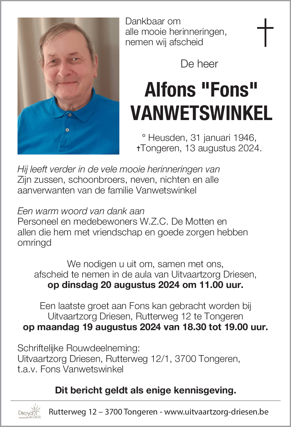 Alfons Vanwetswinkel