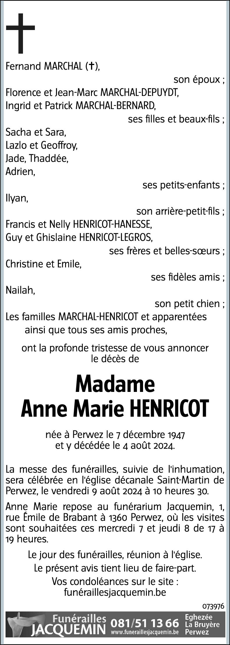 Anne Marie HENRICOT