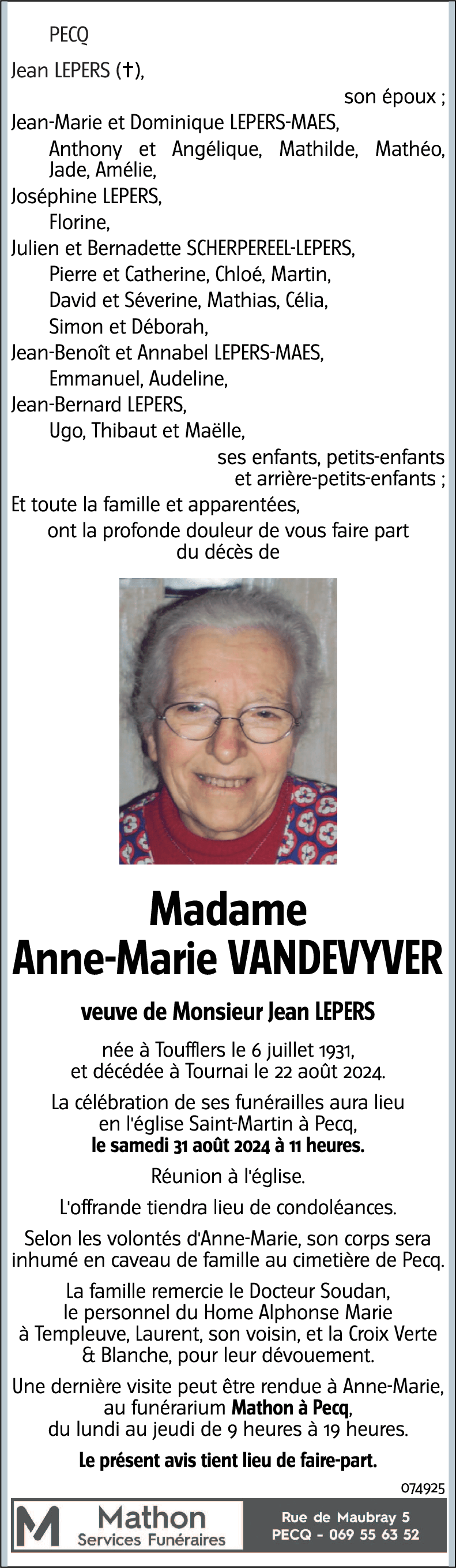 Anne-Marie VANDEVYVER