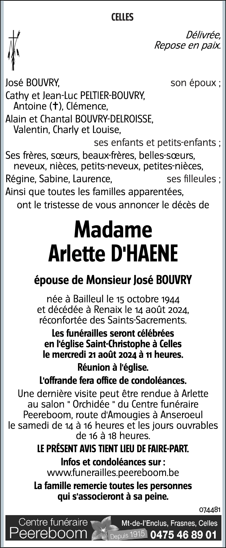 Arlette D'HAENE