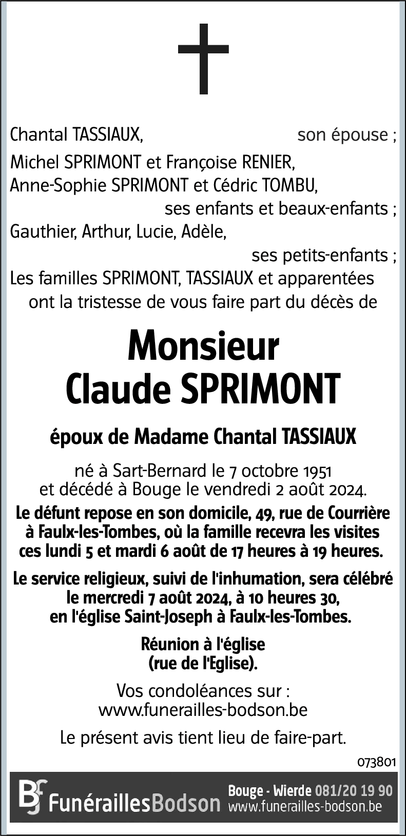 Claude SPRIMONT