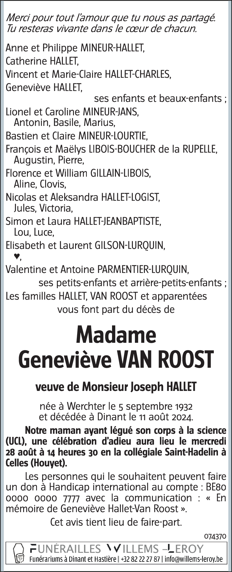 Geneviève VAN ROOST