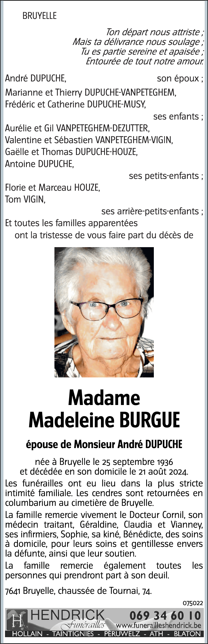 Madeleine BURGUE