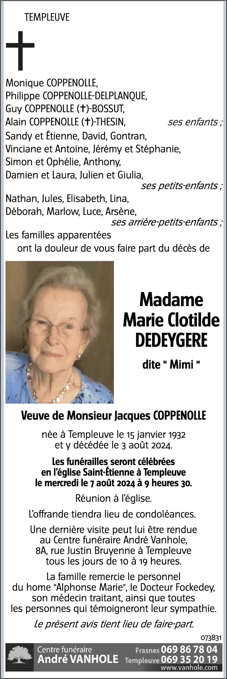 Marie Clotilde DEDEYGERE