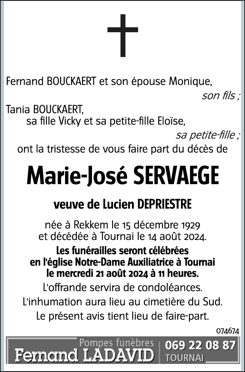 Marie-José SERVAEGE