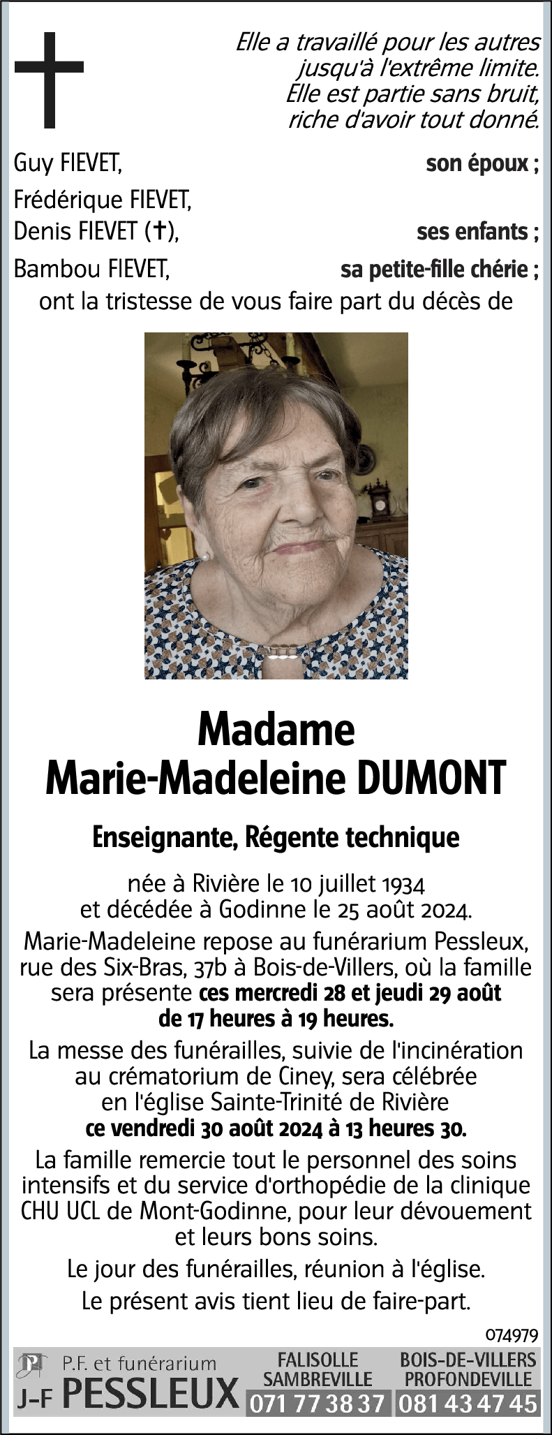 Marie-Madeleine DUMONT