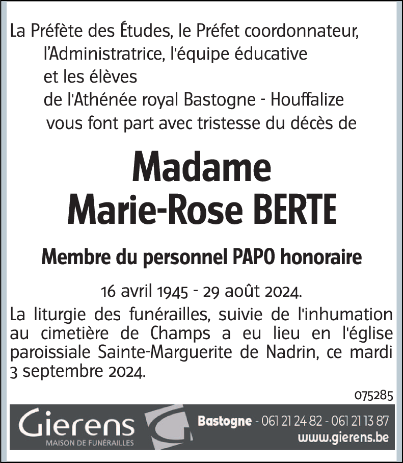 Marie-Rose BERTE
