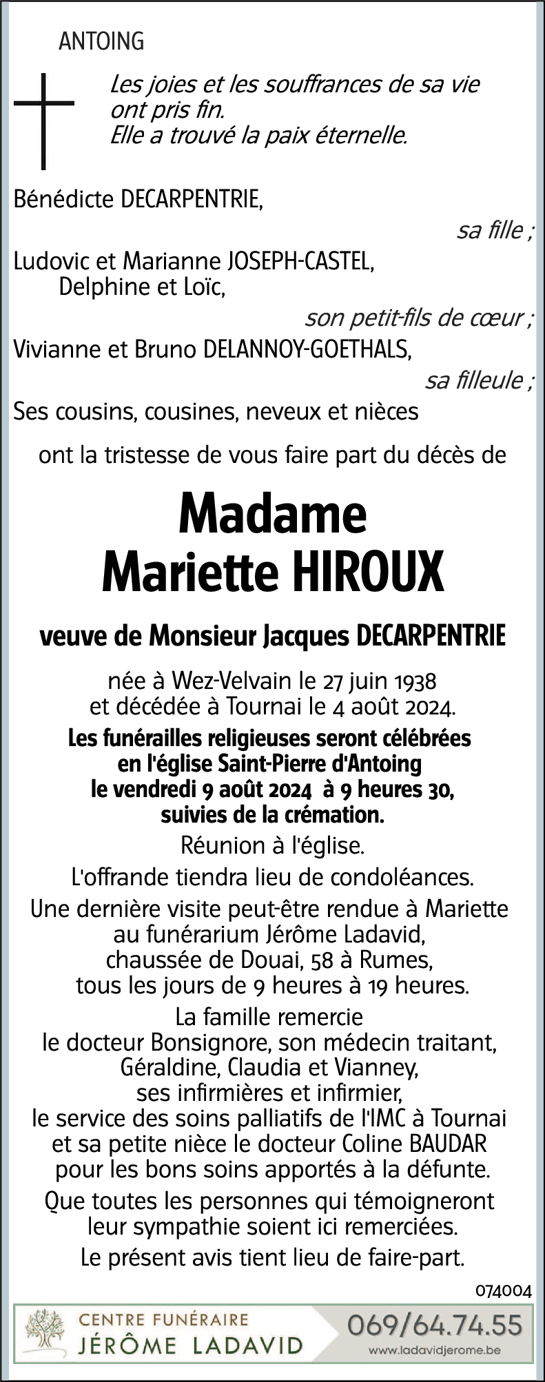 Mariette HIROUX