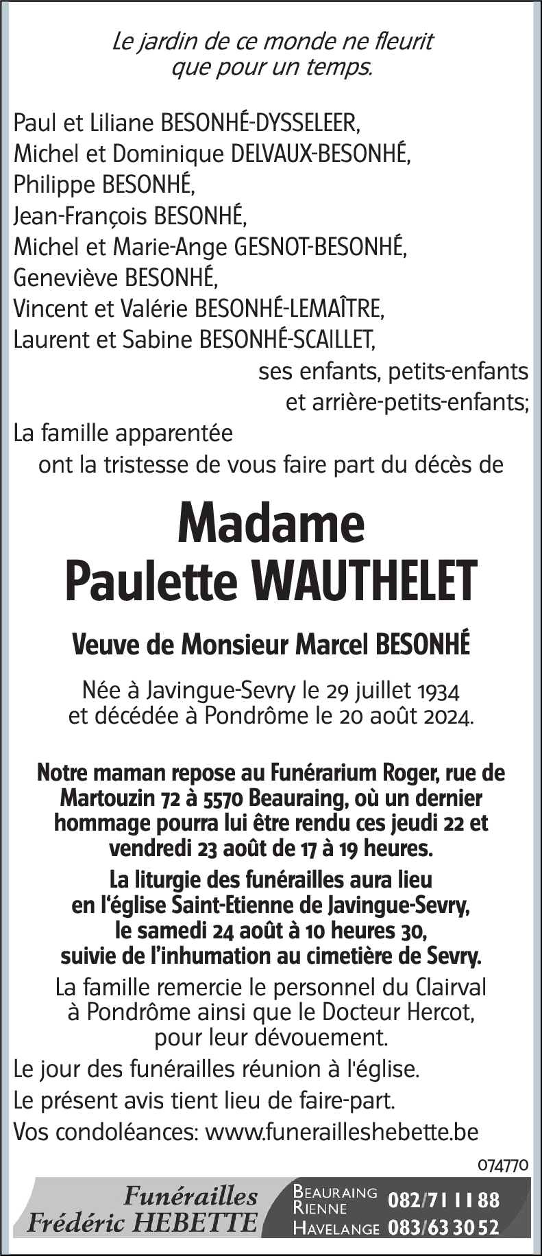 Paulette WAUTHELET