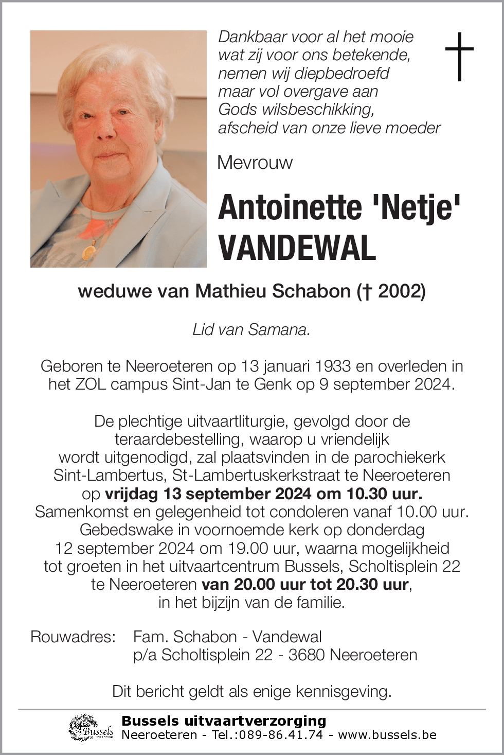 Antoinette 'Netje' VANDEWAL