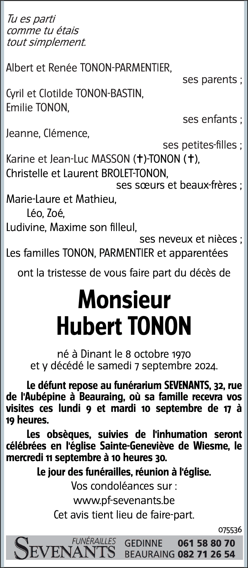 Hubert TONON