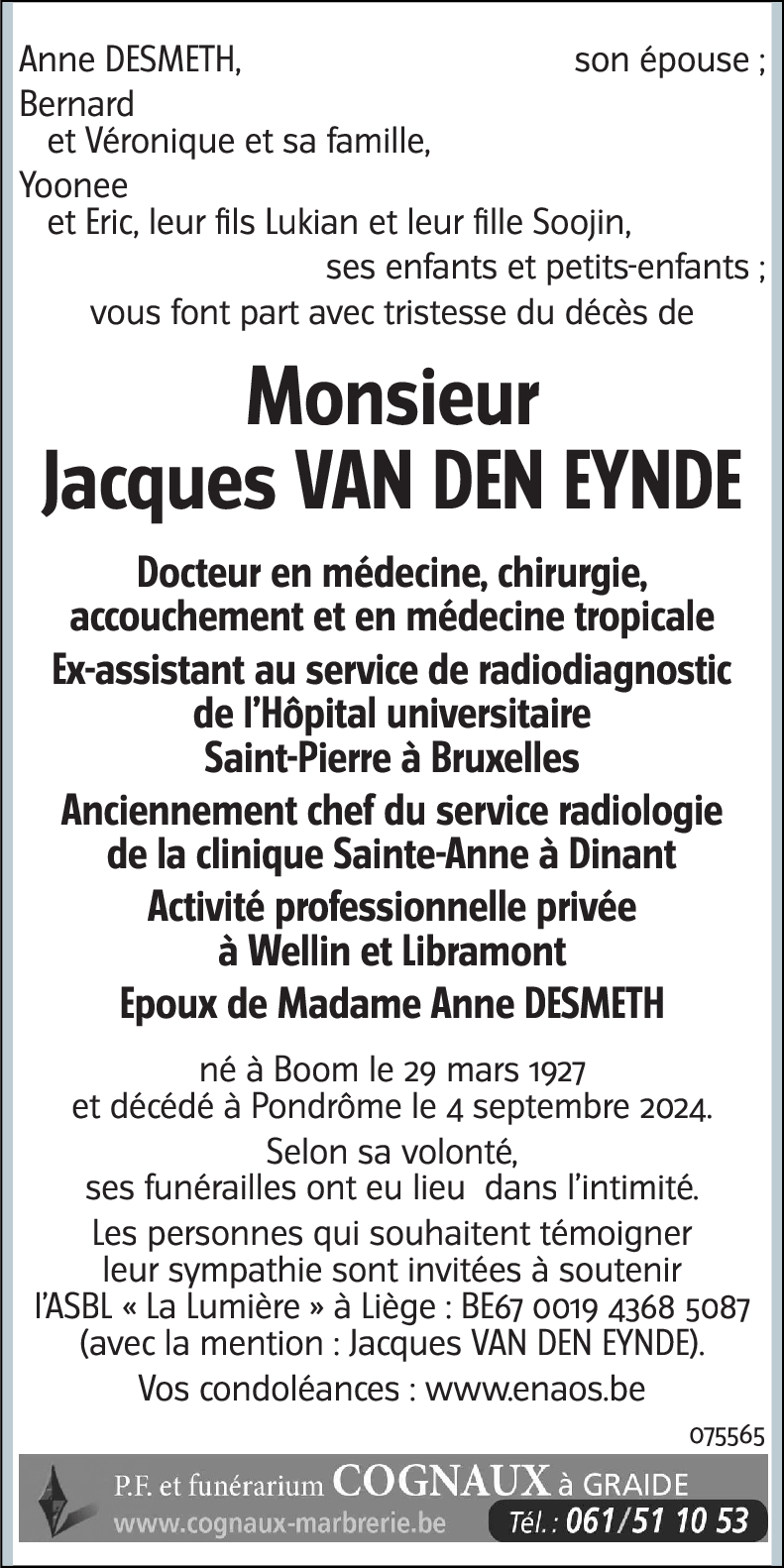 Jacques VAN DEN YENDE