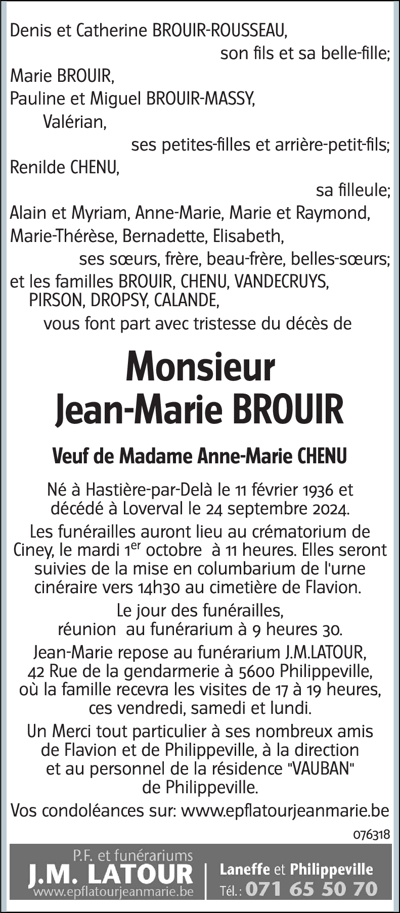 JeanMarie BROUIR († 24/09/2024) Inmemoriam