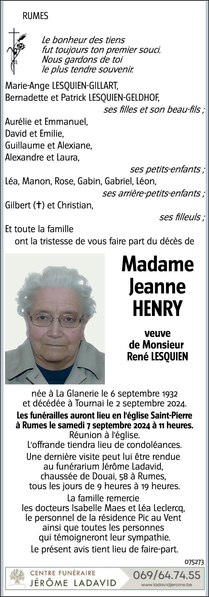 Jeanne HENRY