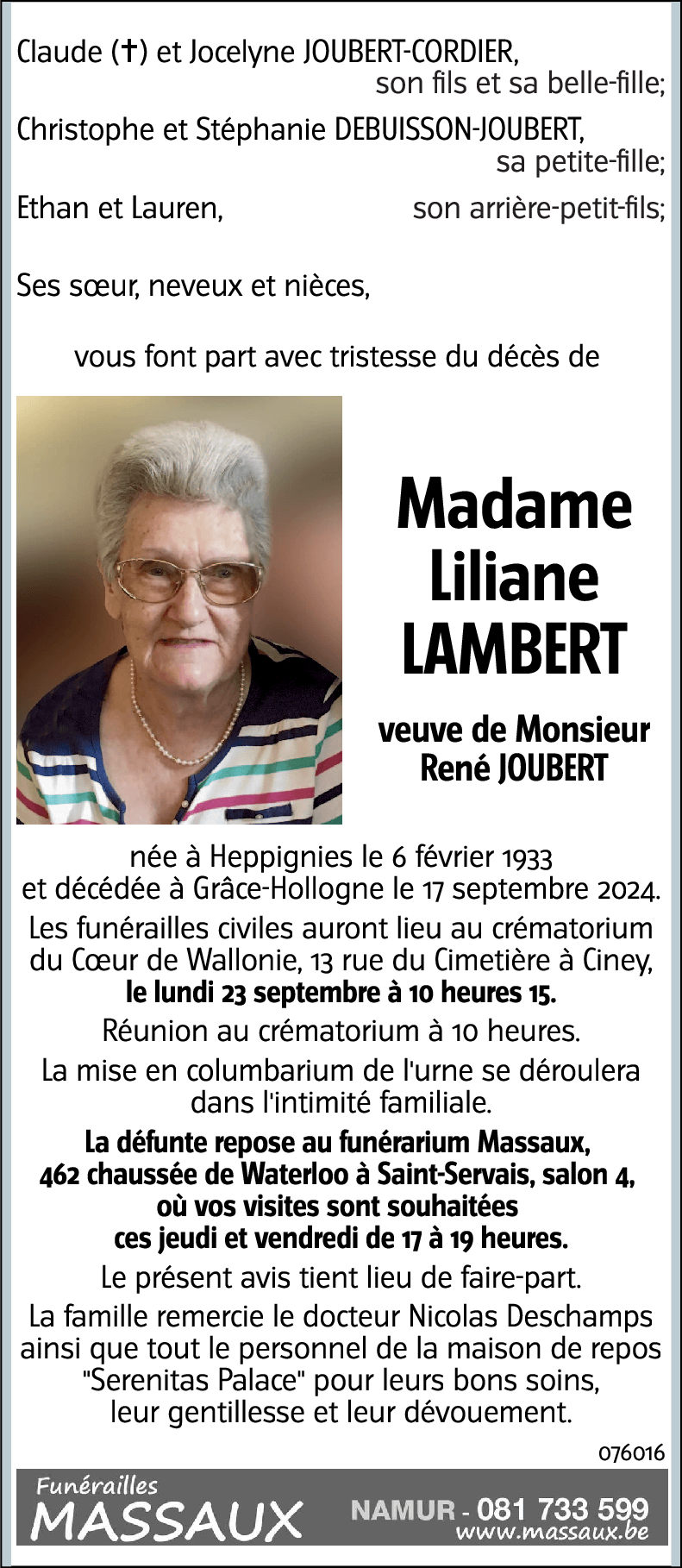 Liliane LAMBERT