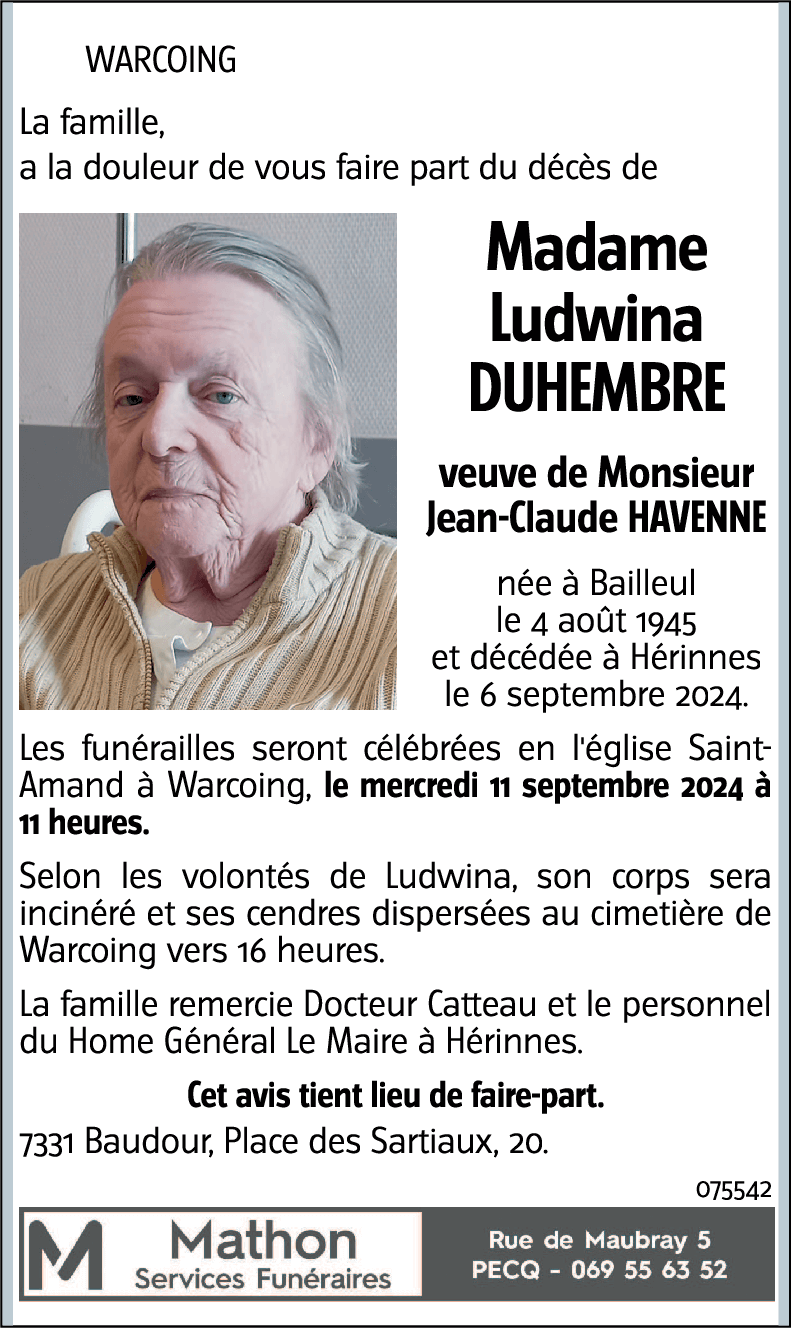 Ludwina DUHEMBRE