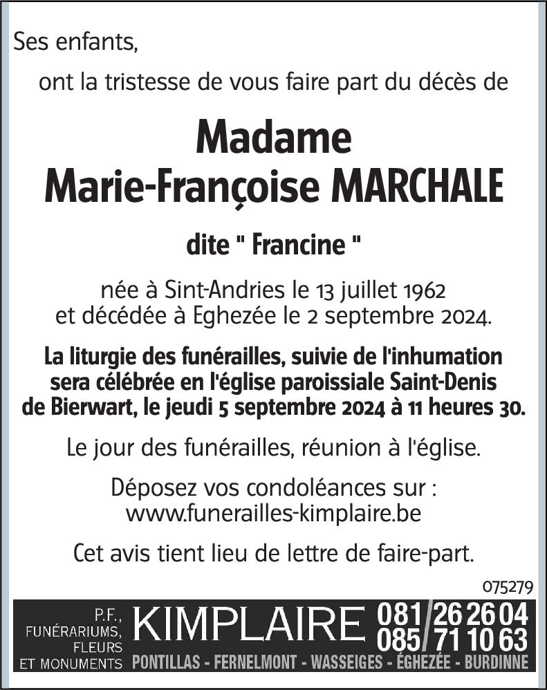 Marie-Françoise MARCHALE