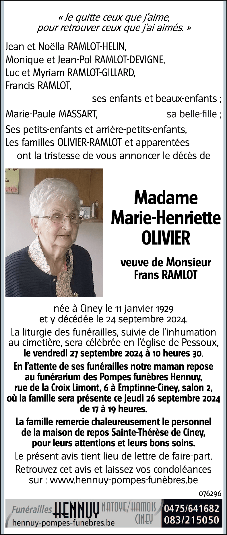 Marie-Henriette OLIVIER