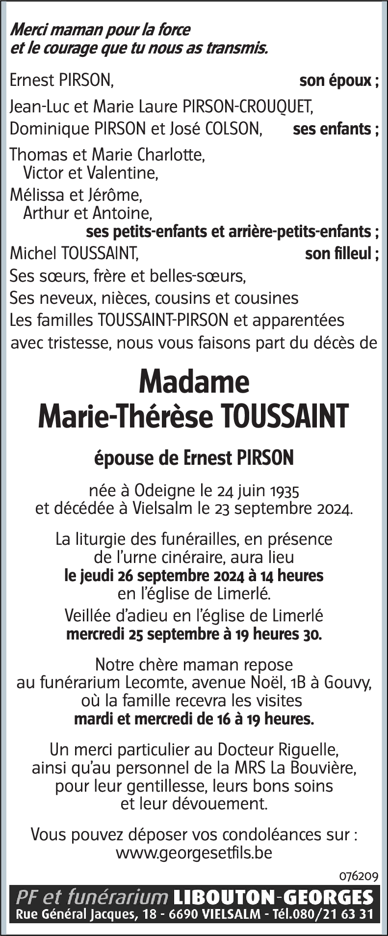 Marie-Thérèse TOUSSAINT