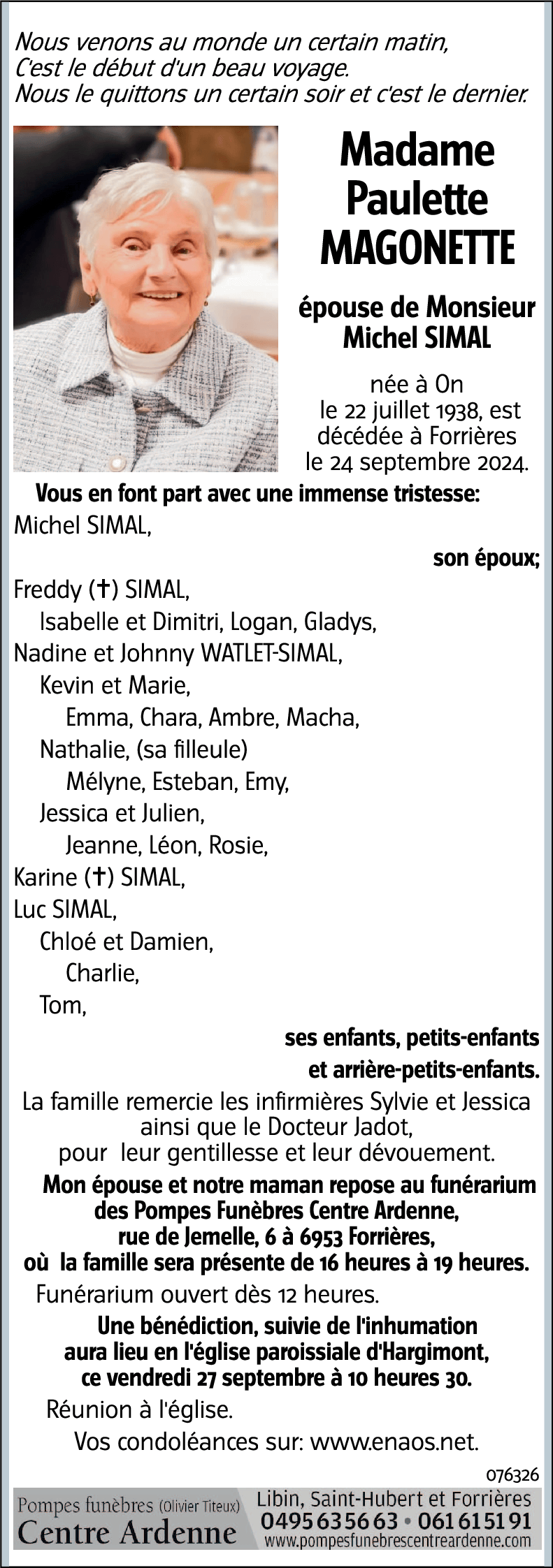 Paulette MAGONETTE