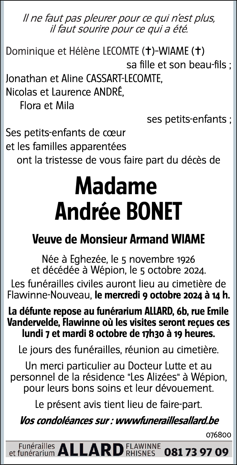 Andrée BONET