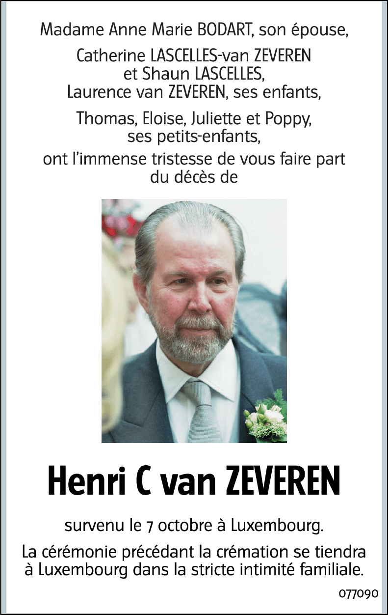 Henri C van ZEVEREN