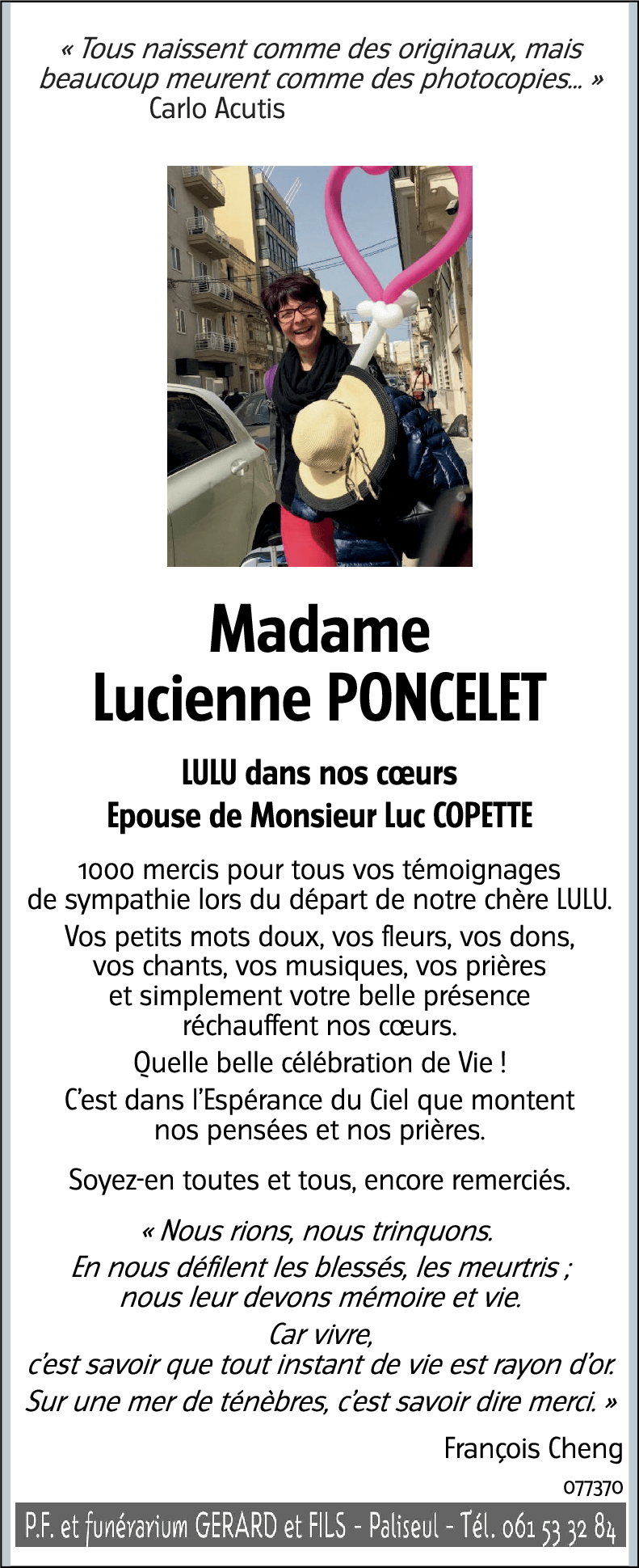 Lucienne PONCELET