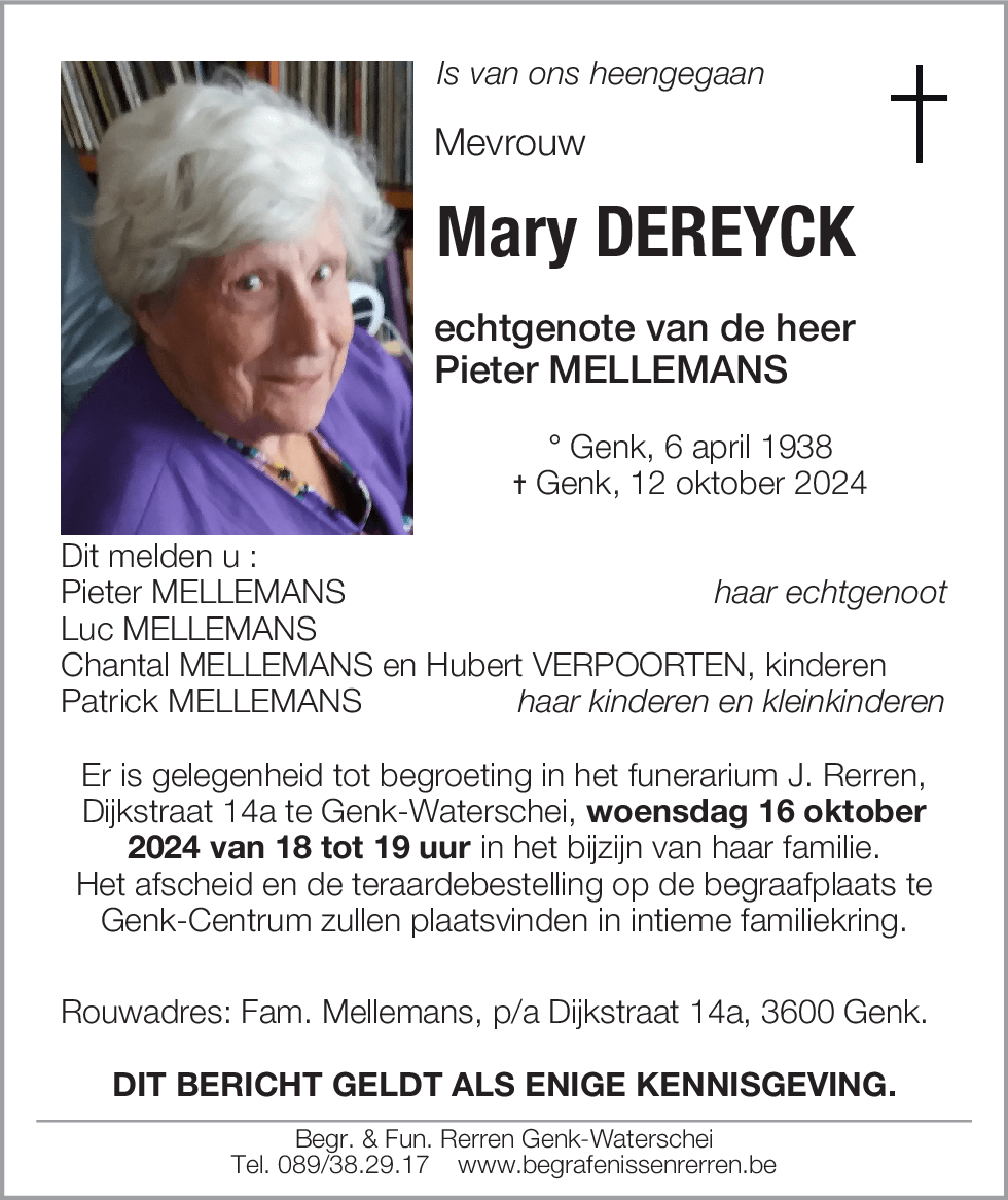 Mary DEREYCK