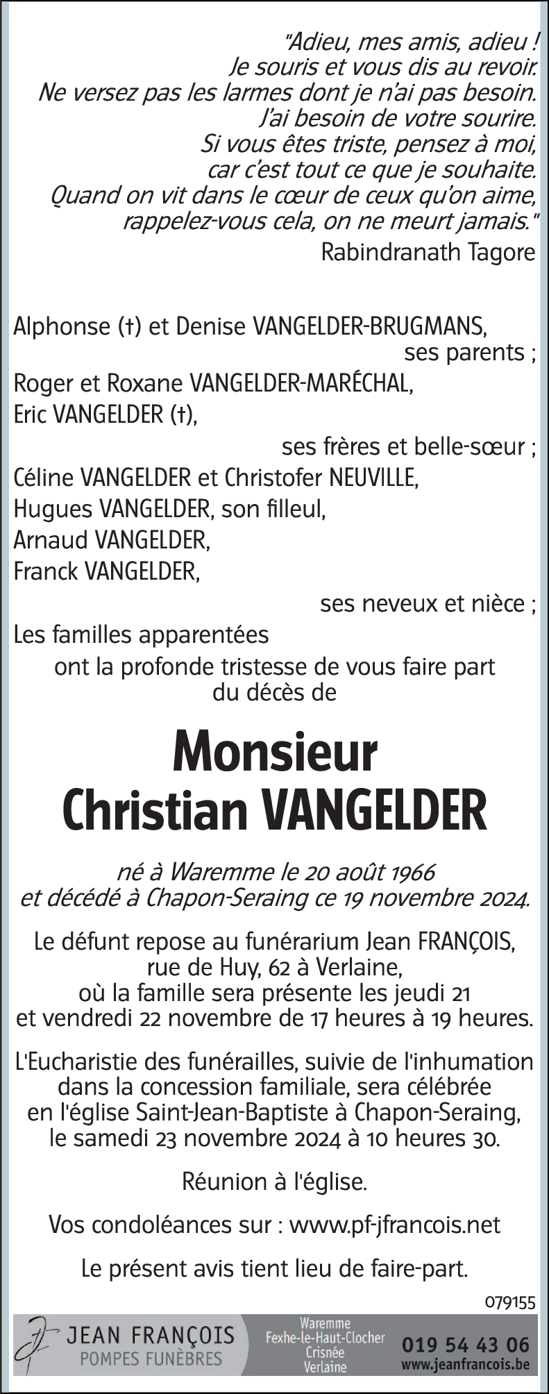 Christian VANGELDER