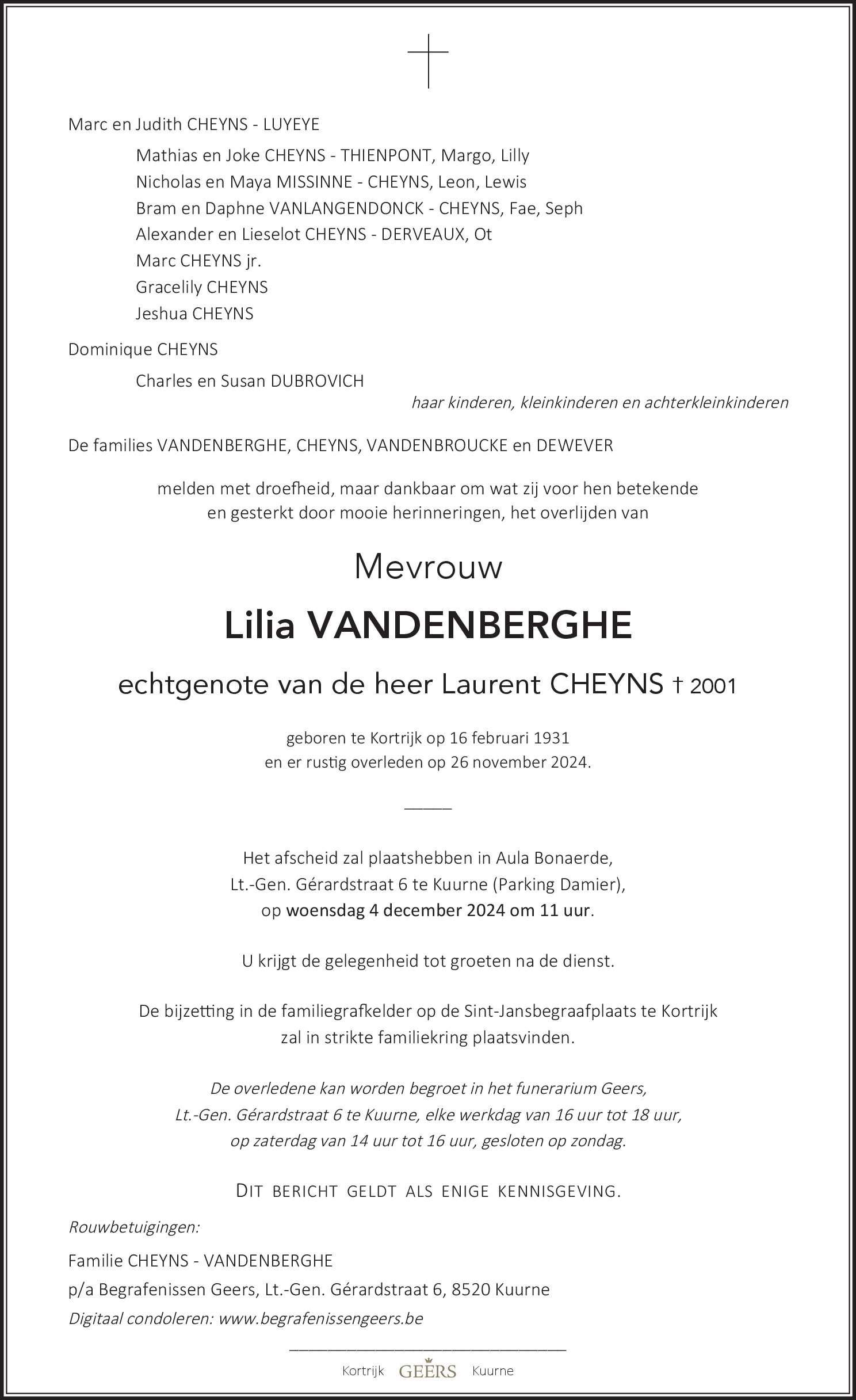 Lilia CHEYNS - VANDENBERGHE