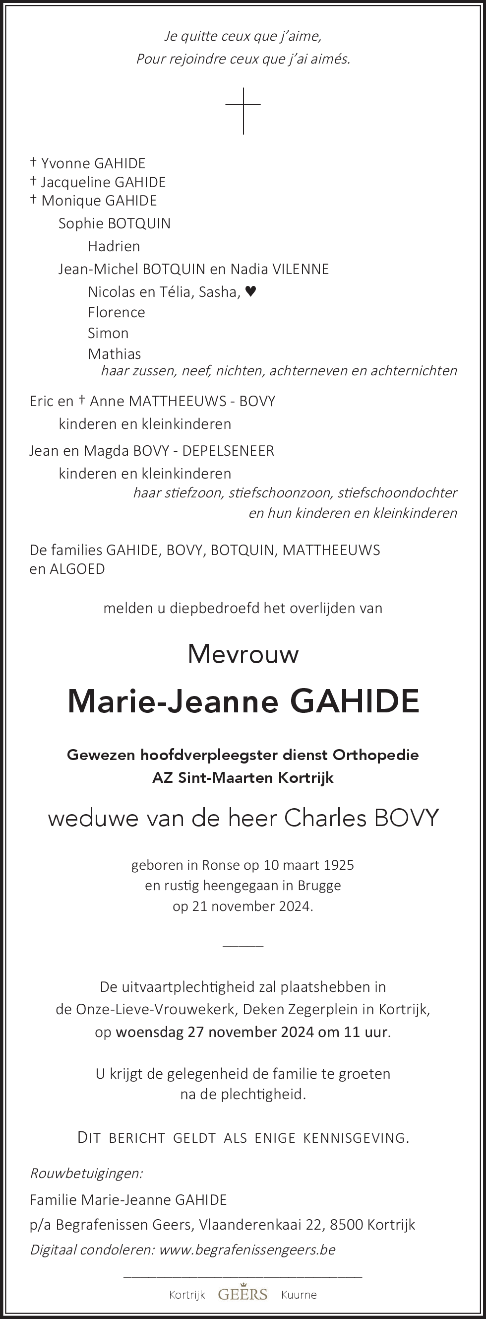 Marie-Jeanne BOVY-GAHIDE