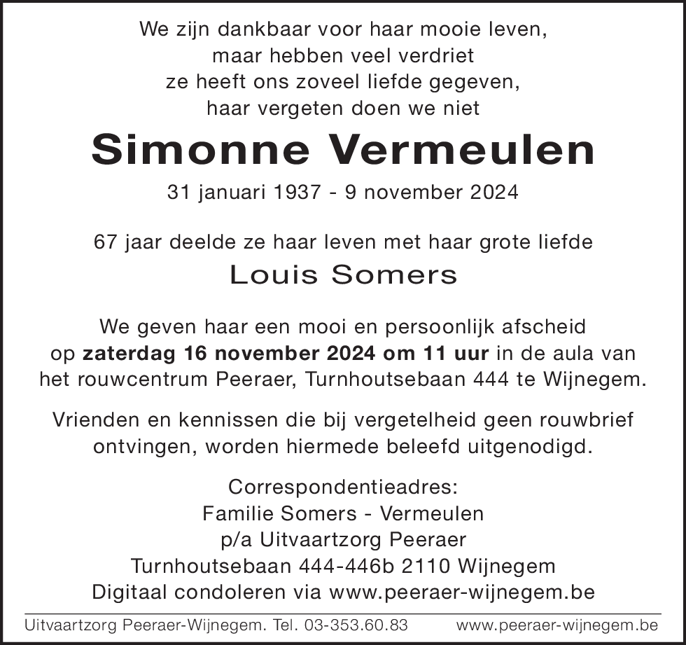 Vermeulen Simonne