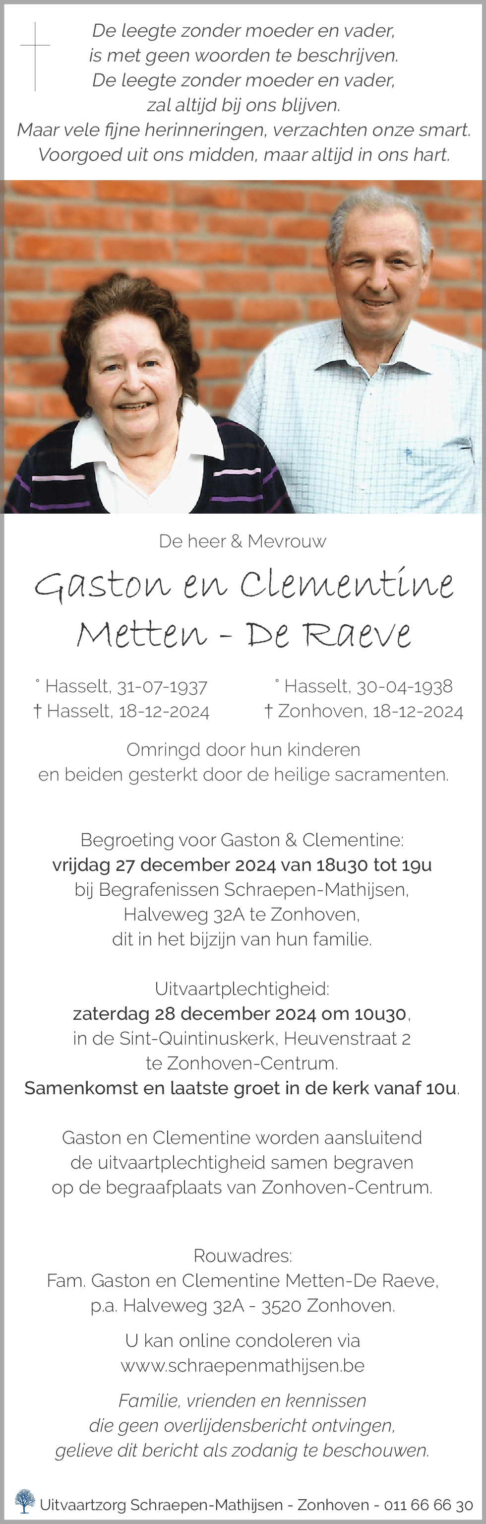 Gaston en Clementine Metten - De Raeve