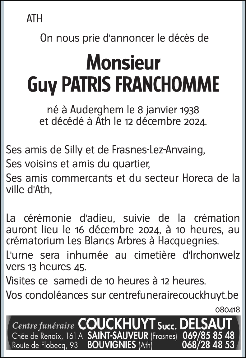 Guy PARIS FRANCHOMME